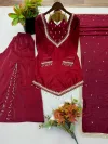 Jf 054 Roman Glass With Real Mirror Work Plazzo Suits